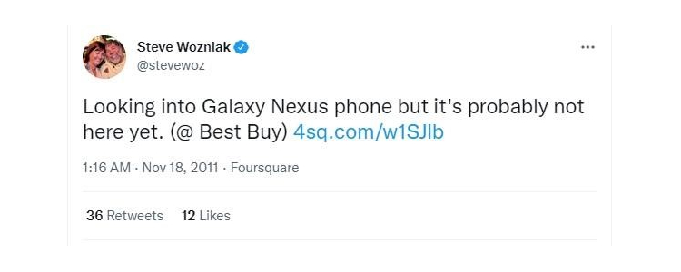 توییت استیو وزنیاک درباره گوشی هوشمند اندروید نکسوس _ هفته نامه شنبه
